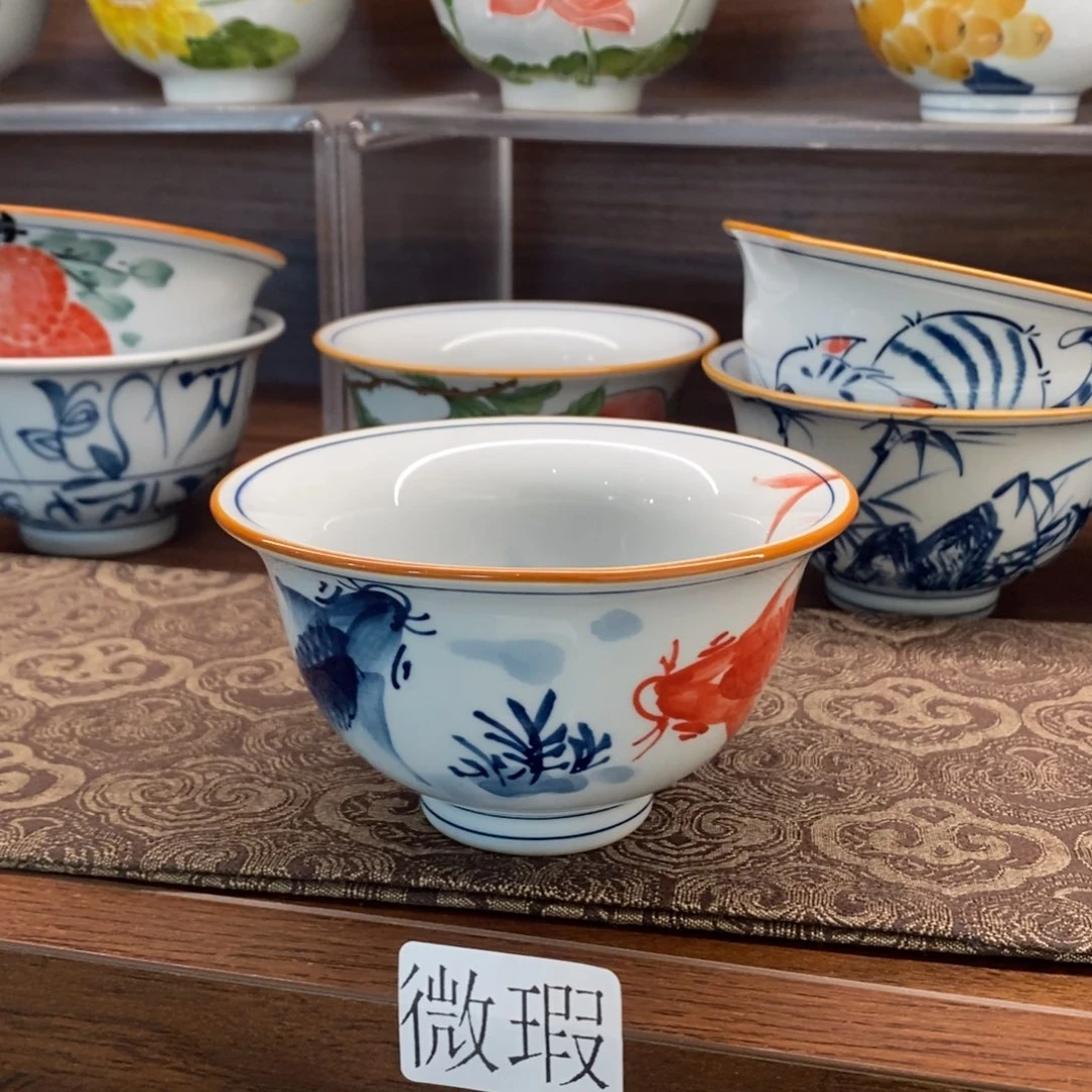 釉下彩老陶泥手工绘制