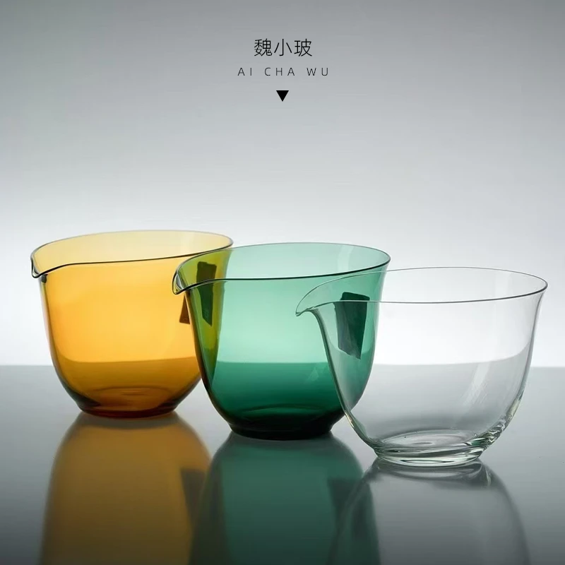 魏小玻茶具耐热玻璃公道杯钻石切割面锤纹茶海匀杯分茶器功夫茶道