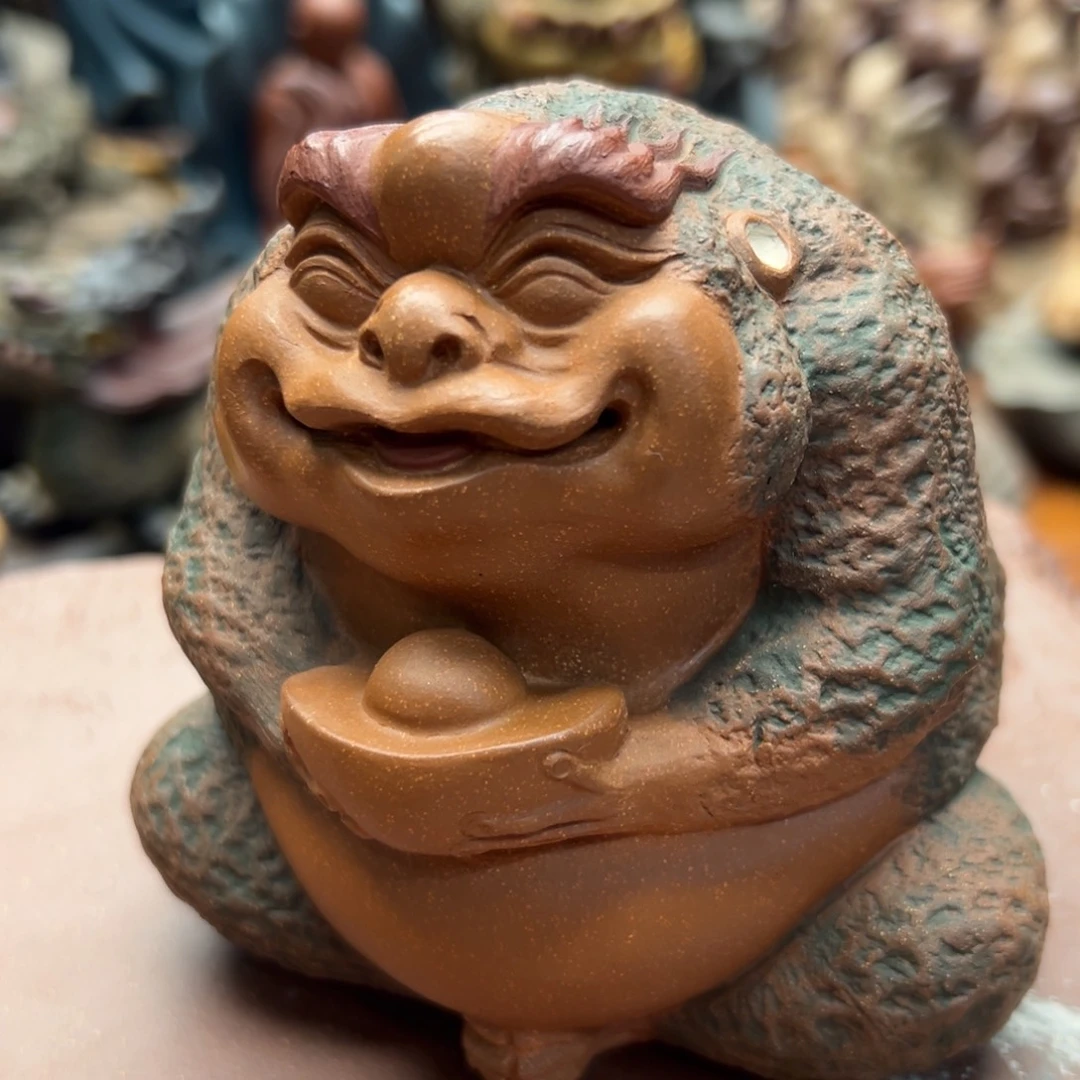 紫砂茶杯送宝蟾紫砂