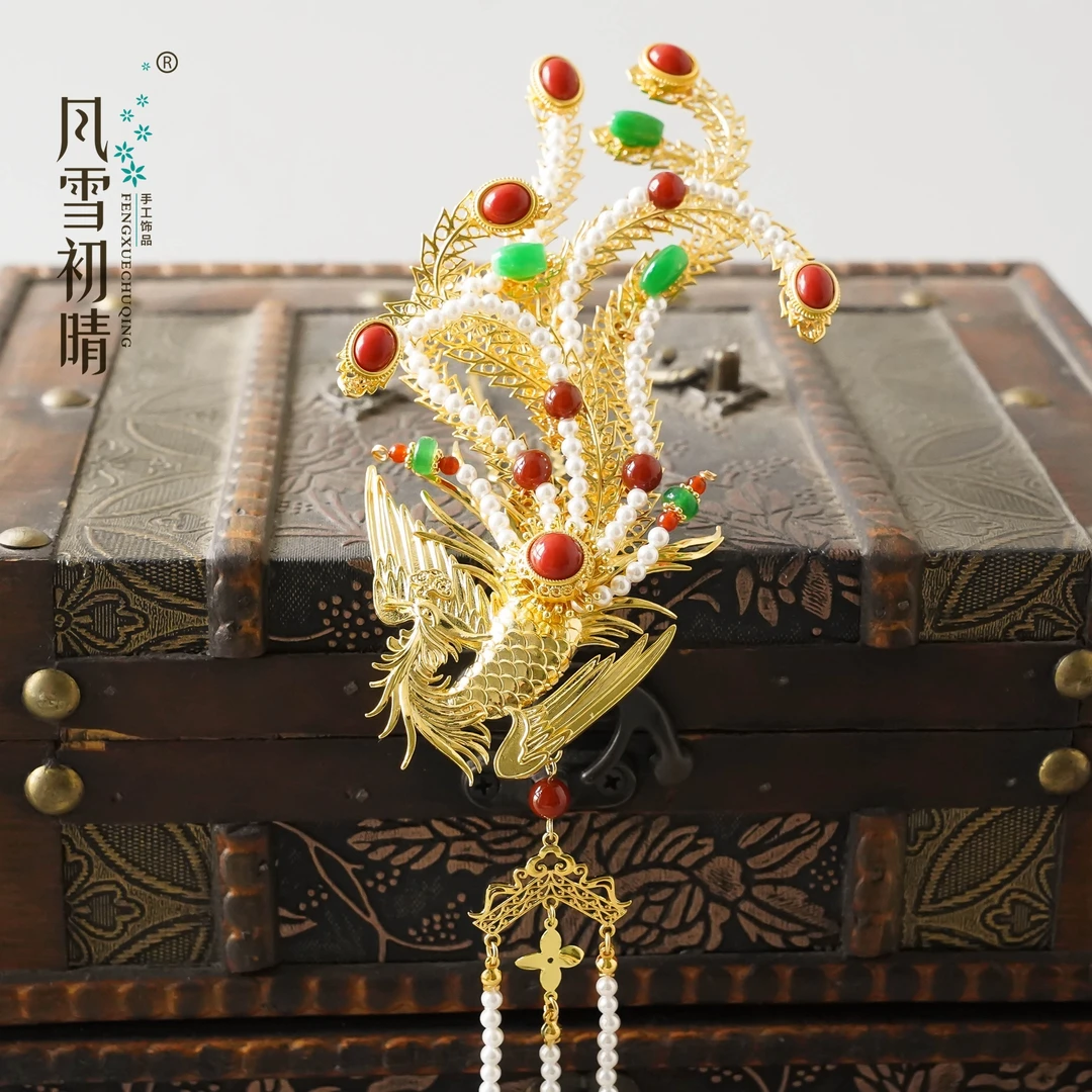 风雪初晴【十四周年店庆】凤安时发钗汉服手工少女可爱超仙