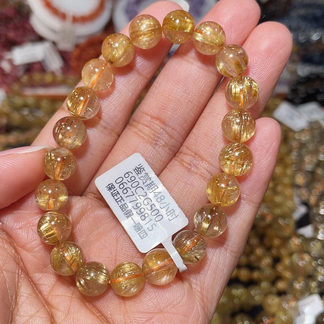 未镶嵌发晶手串钛晶8.8m