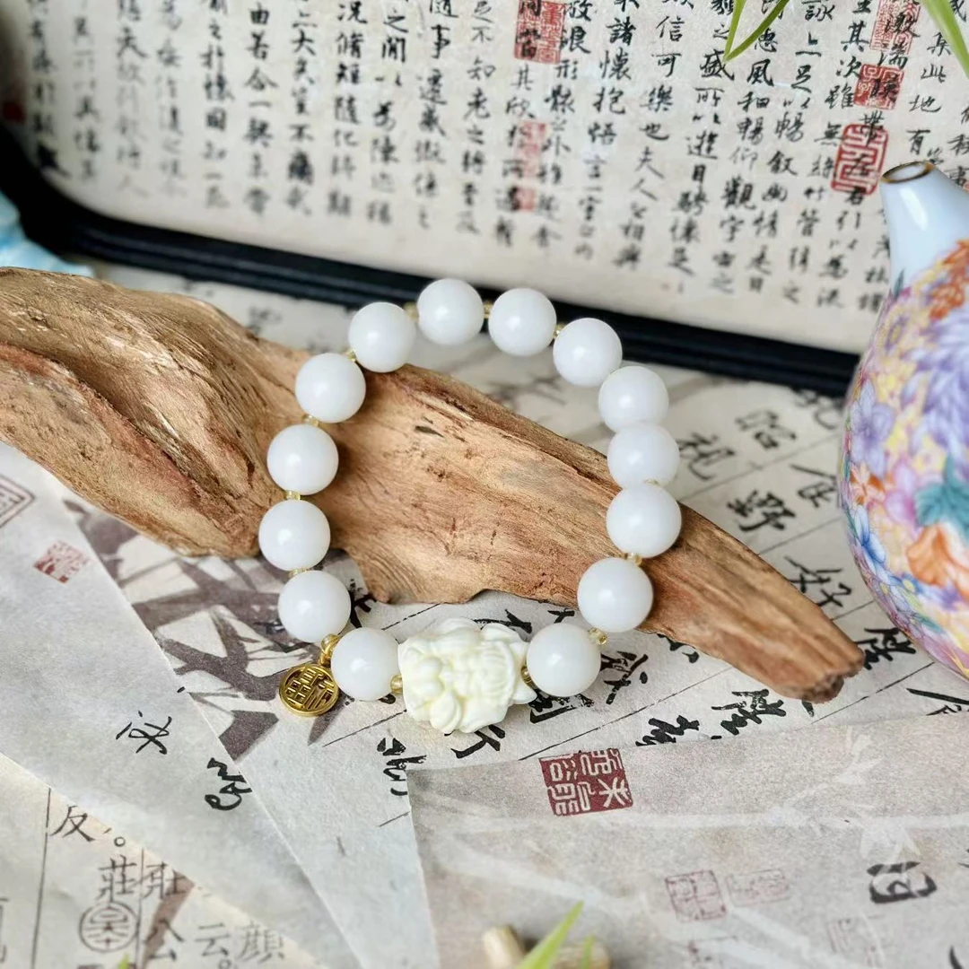 白玉菩提单圈手串337无礼盒