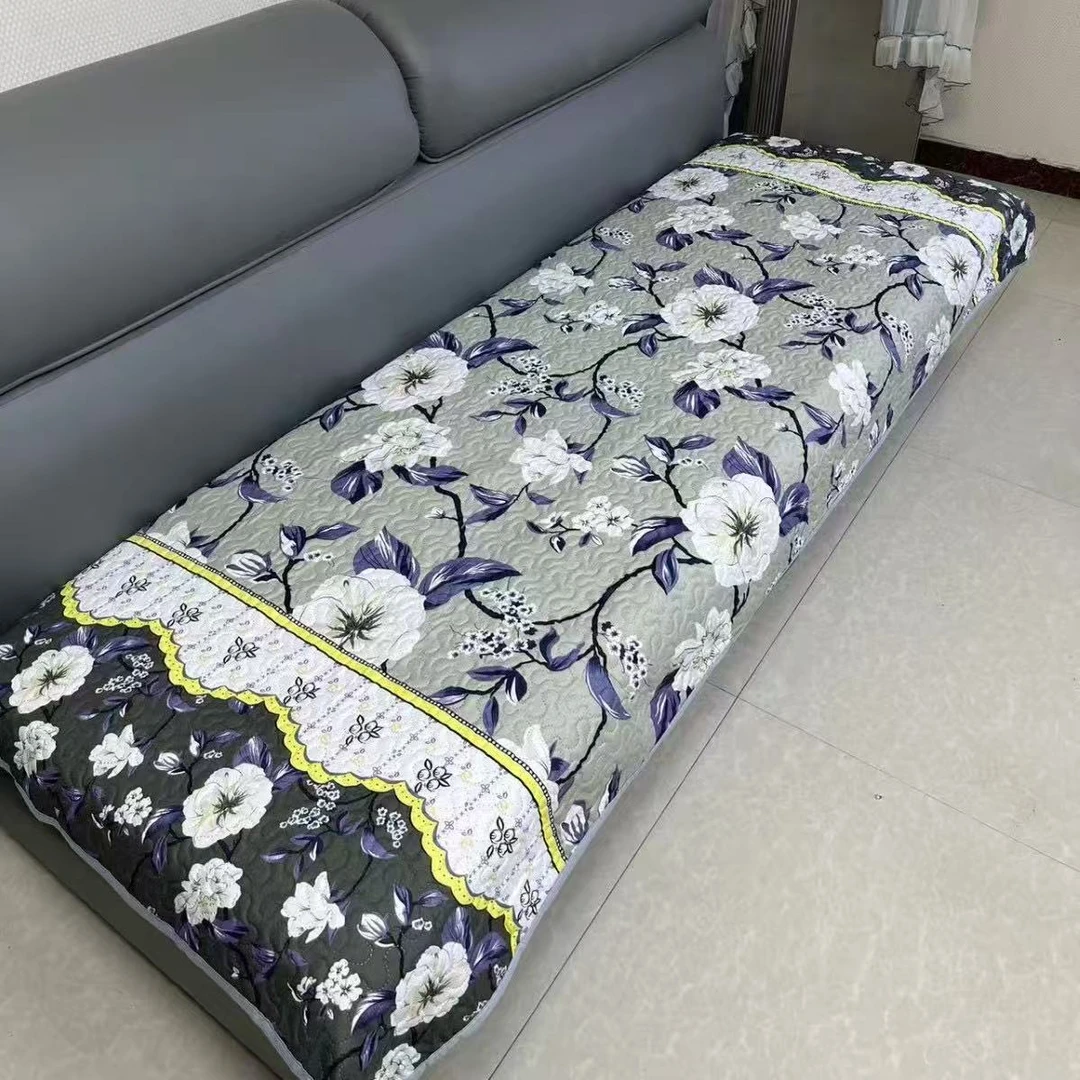 栀子花90*220cm三层夹棉四季床盖沙发垫学生宿舍床垫飘窗卧铺垫