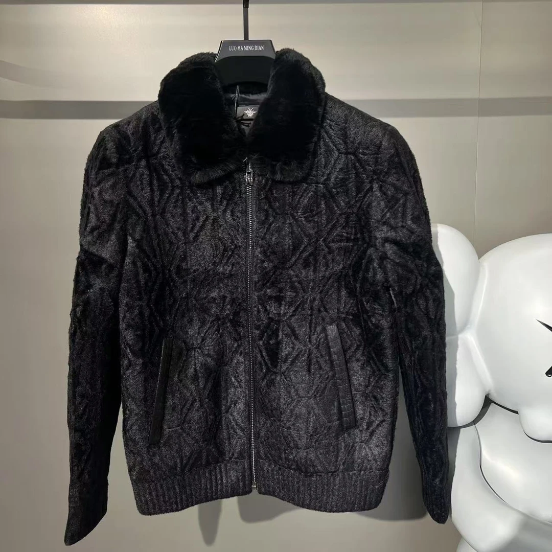 新款高端男士潮流百搭个性休闲拼皮毛领羽绒服93258