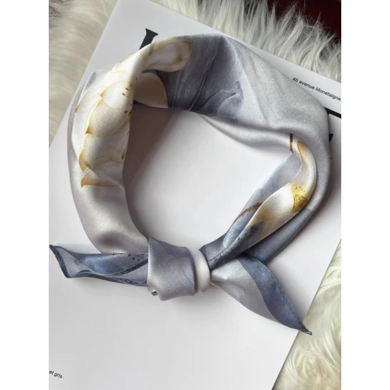 u157[水墨莲花]70*70复古潮流围巾彰显气质丝巾优雅好看方巾