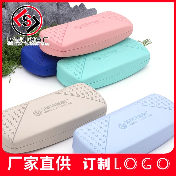 二百个眼镜盒压菱格大斜面便携男士简约女学生抗压铁镜盒可印logo