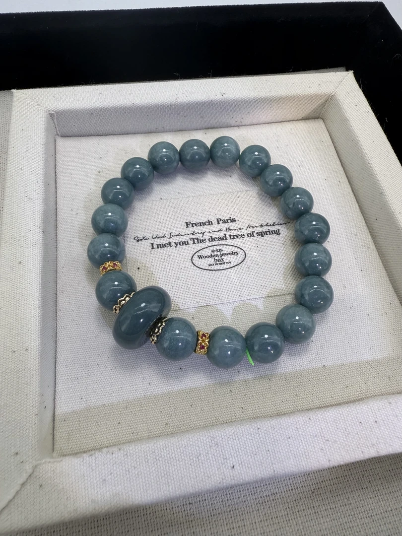 【绿翡】天然翡翠设计款新中式手串