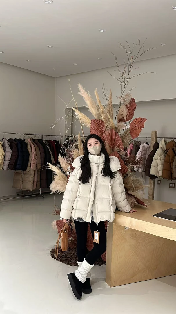 创品#90白鸭绒韩系连帽羽绒服#705(238克) KC