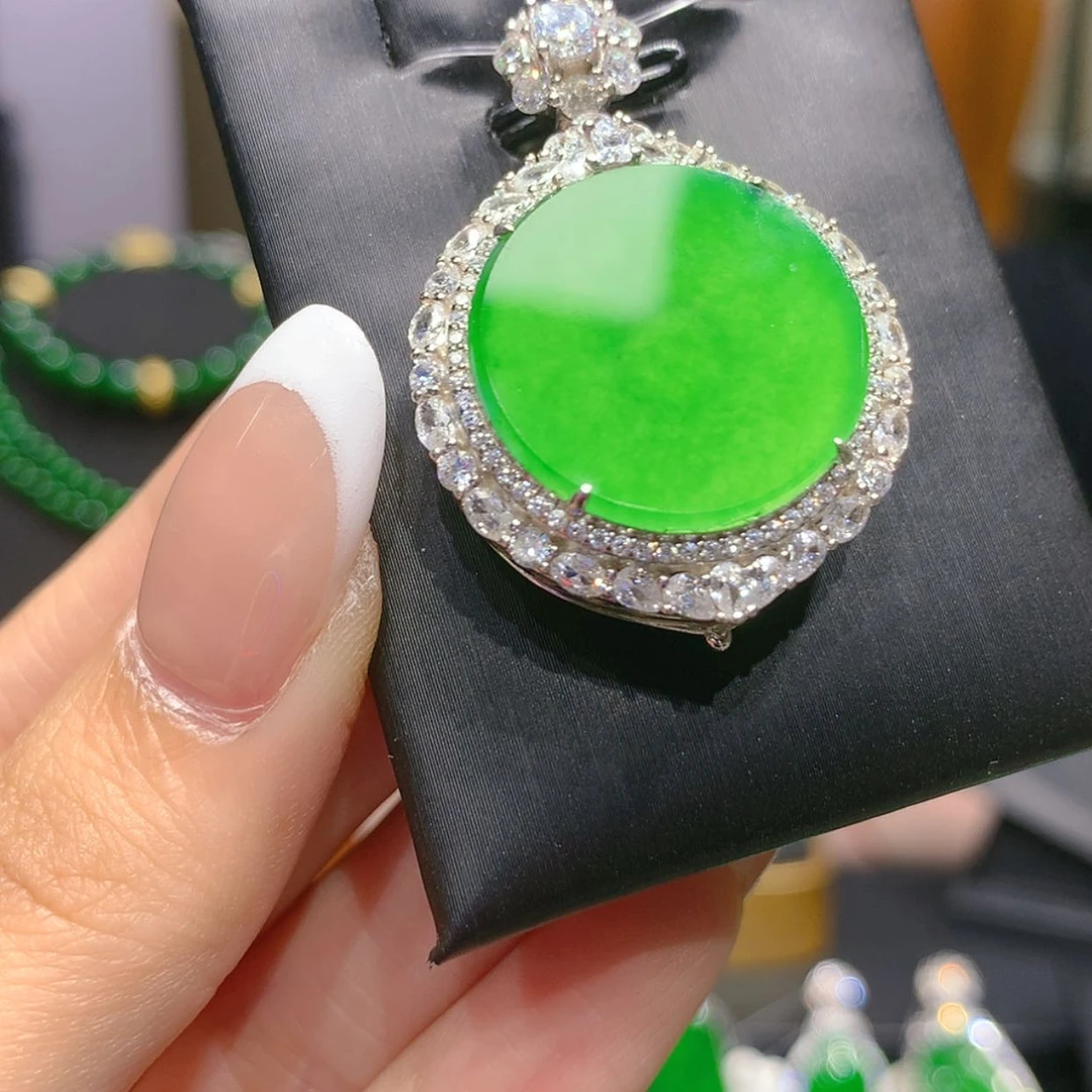 【闪购商品】翡翠银S925镶嵌颈饰3柒姐