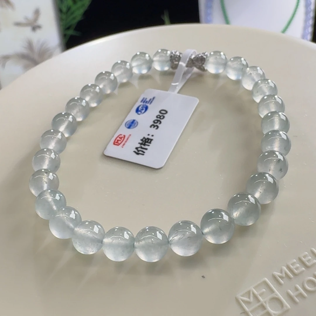 未镶嵌手链翡翠高冰白冰单圈卡6