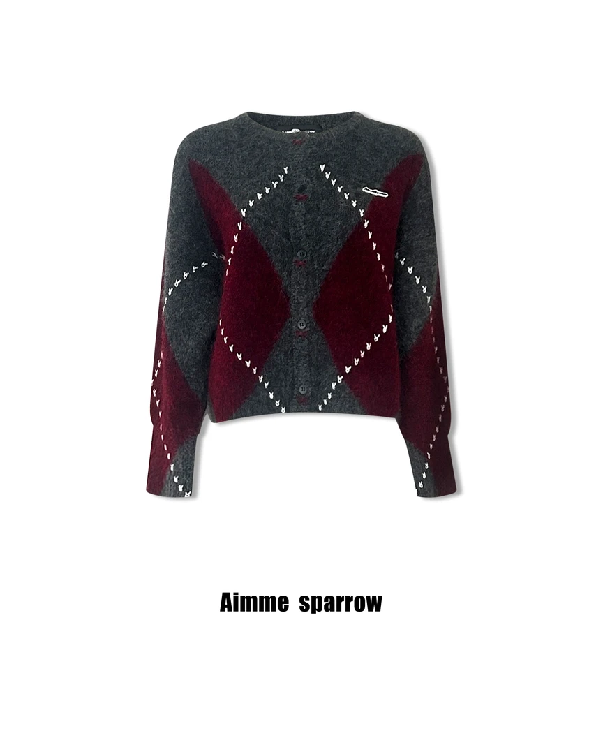 Aimme sparrow 菱格毛衣