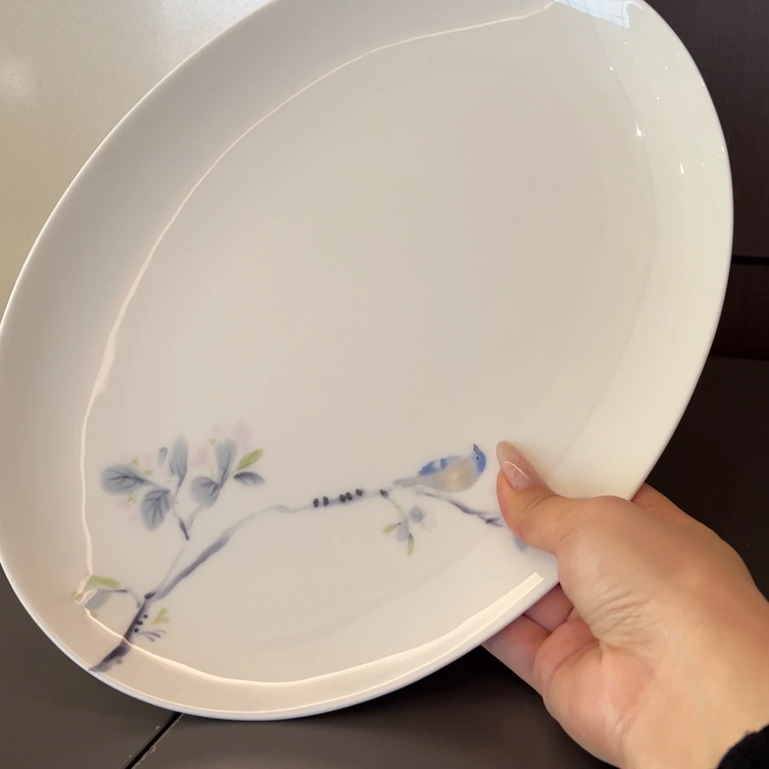 瓷片春风禾雀鱼盘