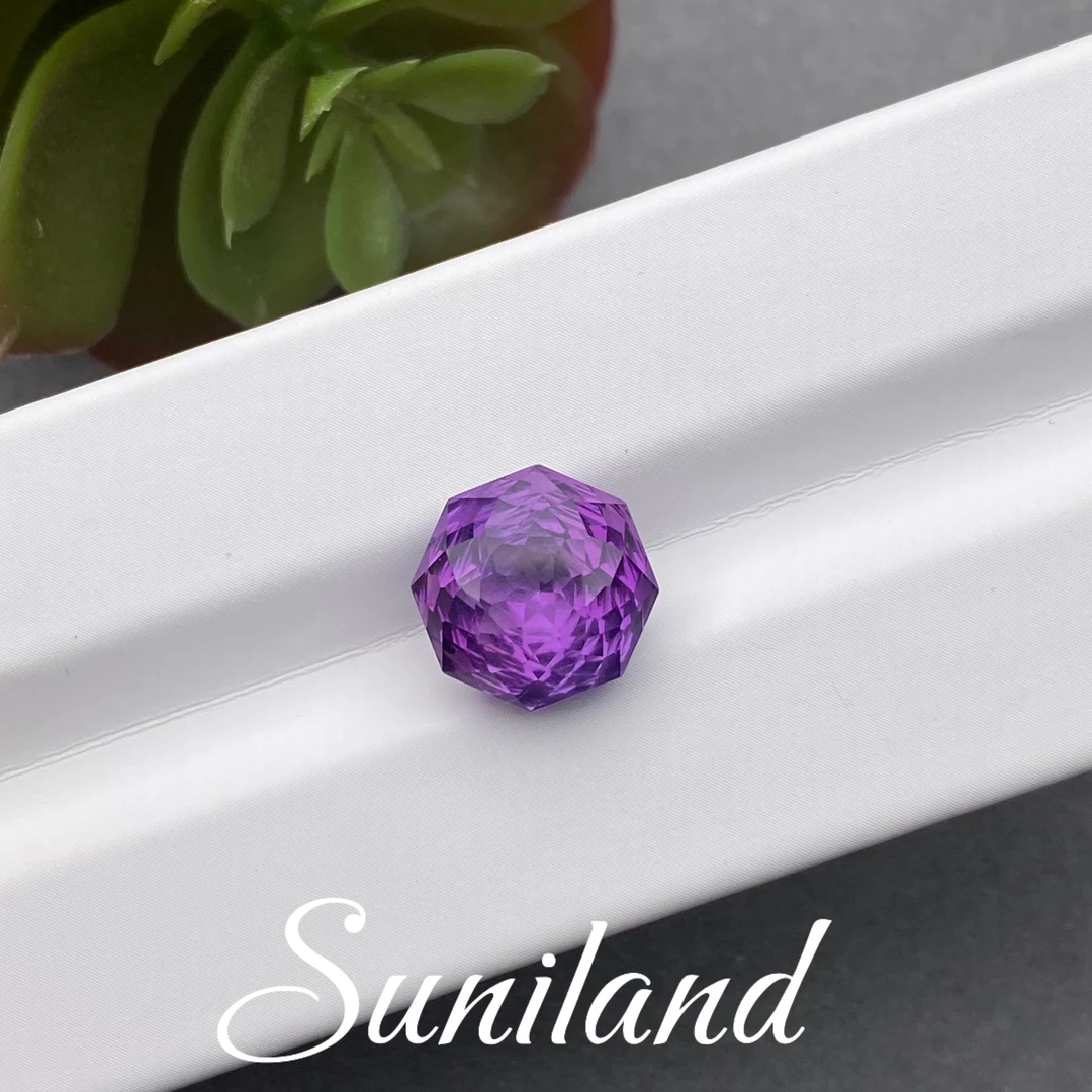 A434-6.35ct玫瑰切紫水晶11.5mm*11.5mm