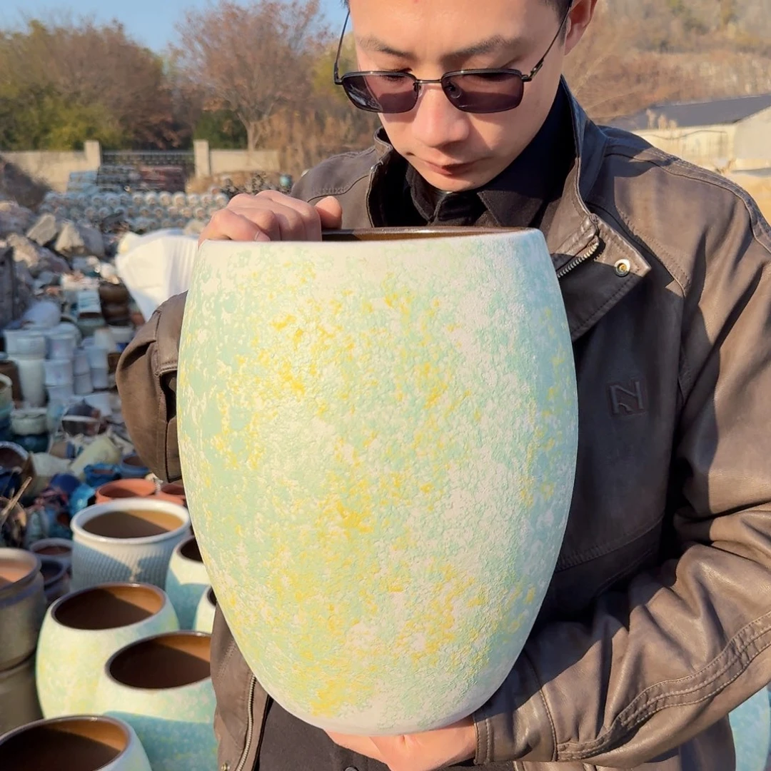 紫砂花盆口21高33（一个蛋壳泡泡