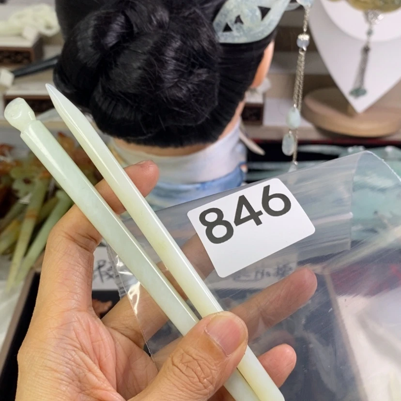 【闪购商品】岫玉发饰合金未****几