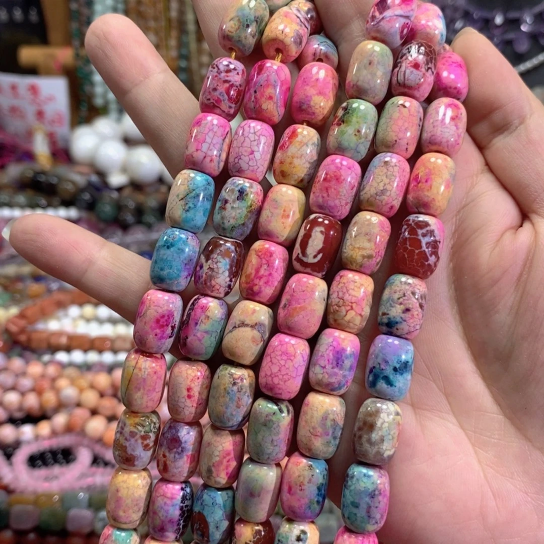 未镶嵌玛瑙/玉髓珠宝半成品油画玛瑙一条卡10*14mm