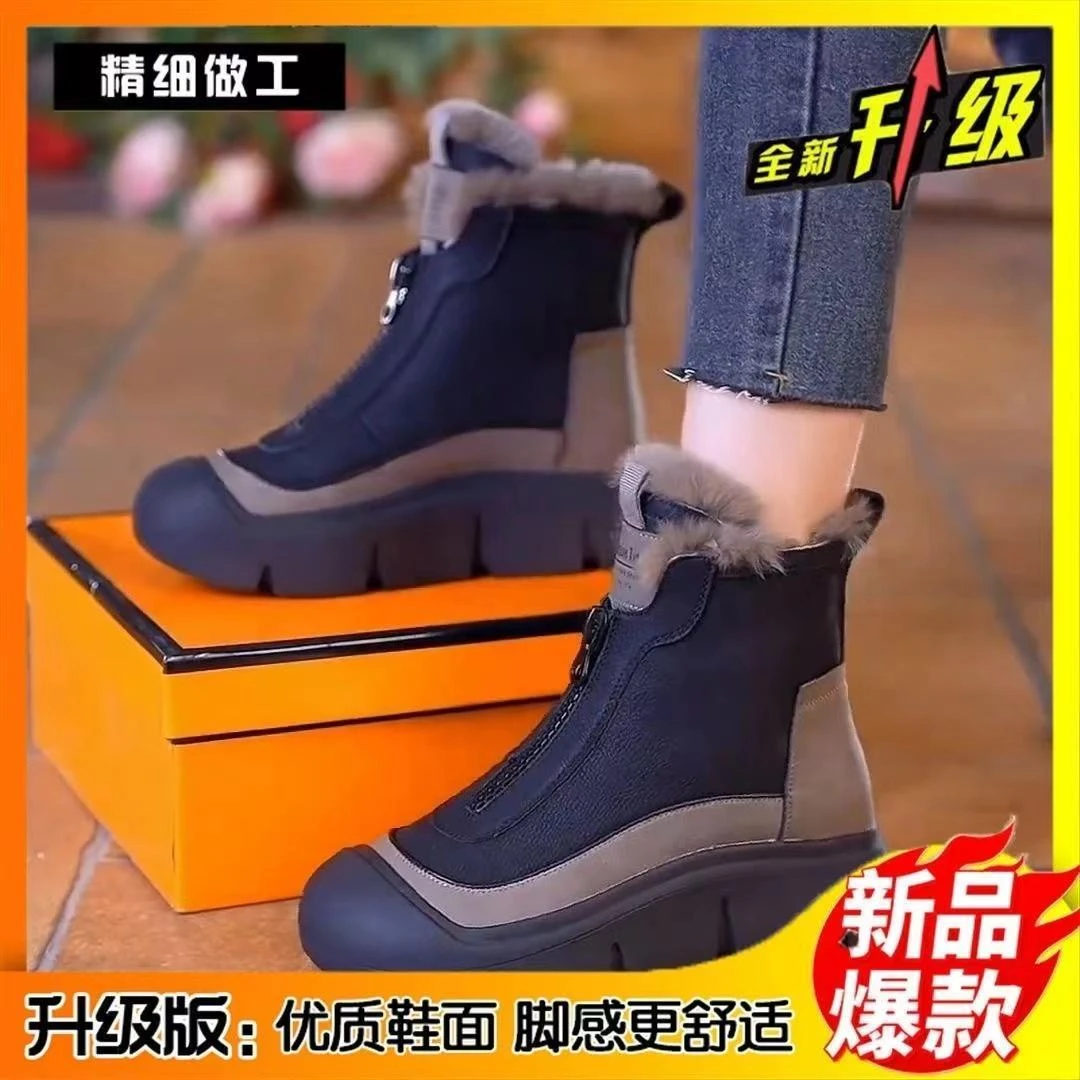 冬季棉鞋雪地靴休闲休闲风秋冬马丁靴w