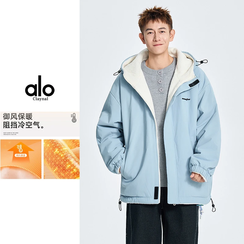 ALO CLAYNAL双面穿羊羔绒棉服外套男士秋冬季新款保暖休闲棉服