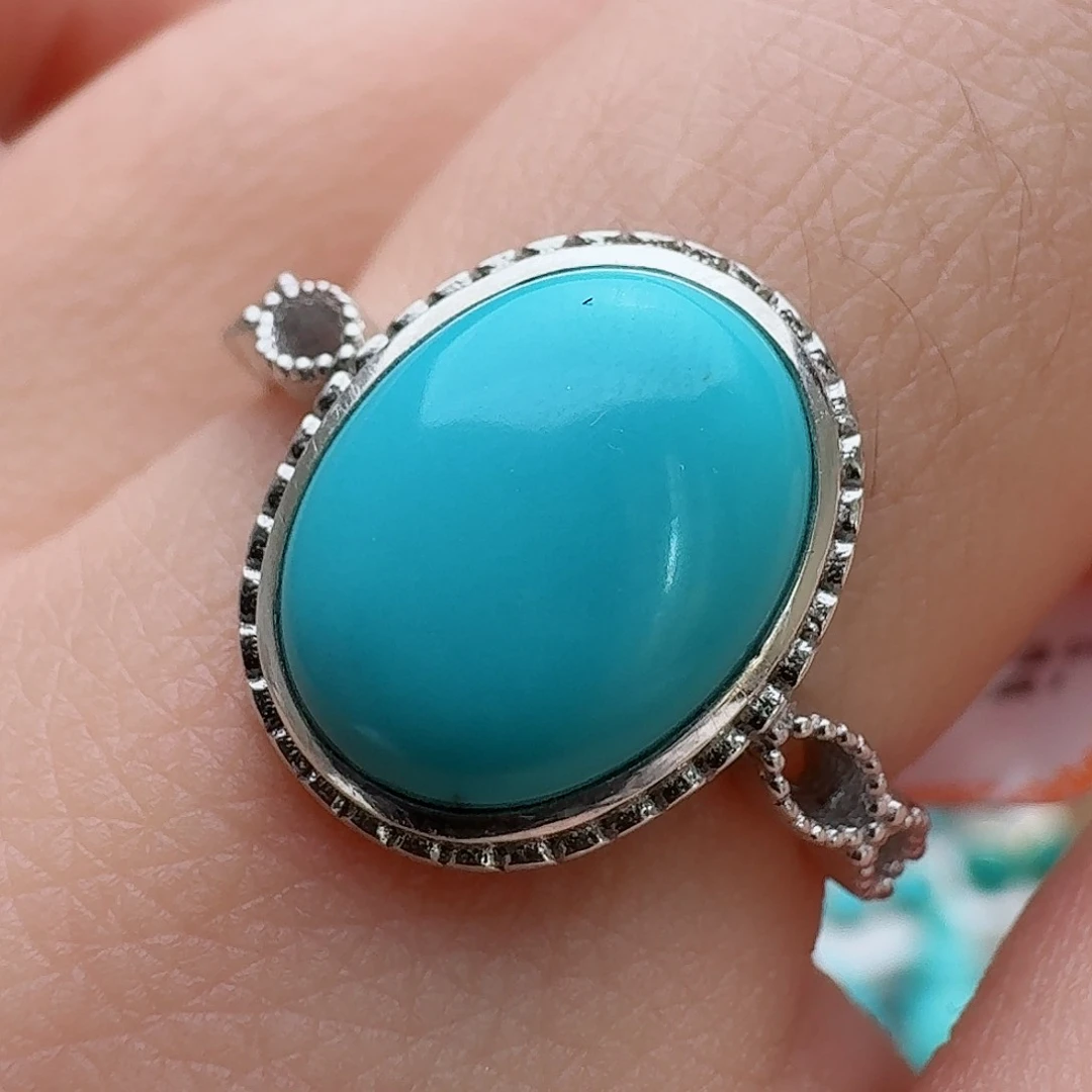 绿松石珠宝奇石银S925镶嵌