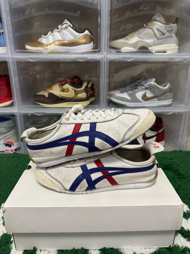 90新 maje 42.5码/鬼冢虎mexico白蓝红休闲鞋/二手正品