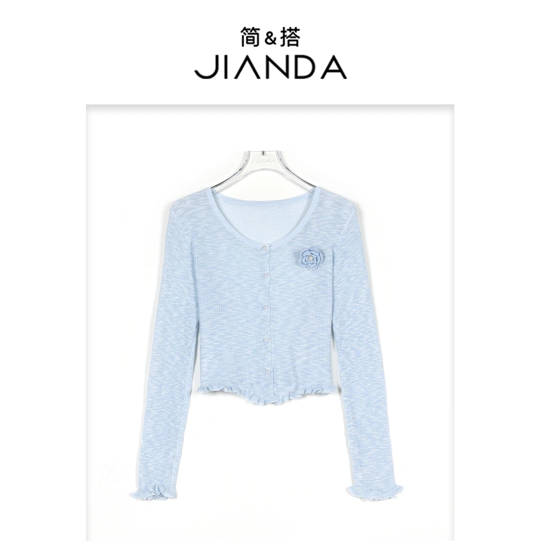 【千屿Sheila】珍珠扣花朵开衫251-KS/0220-601