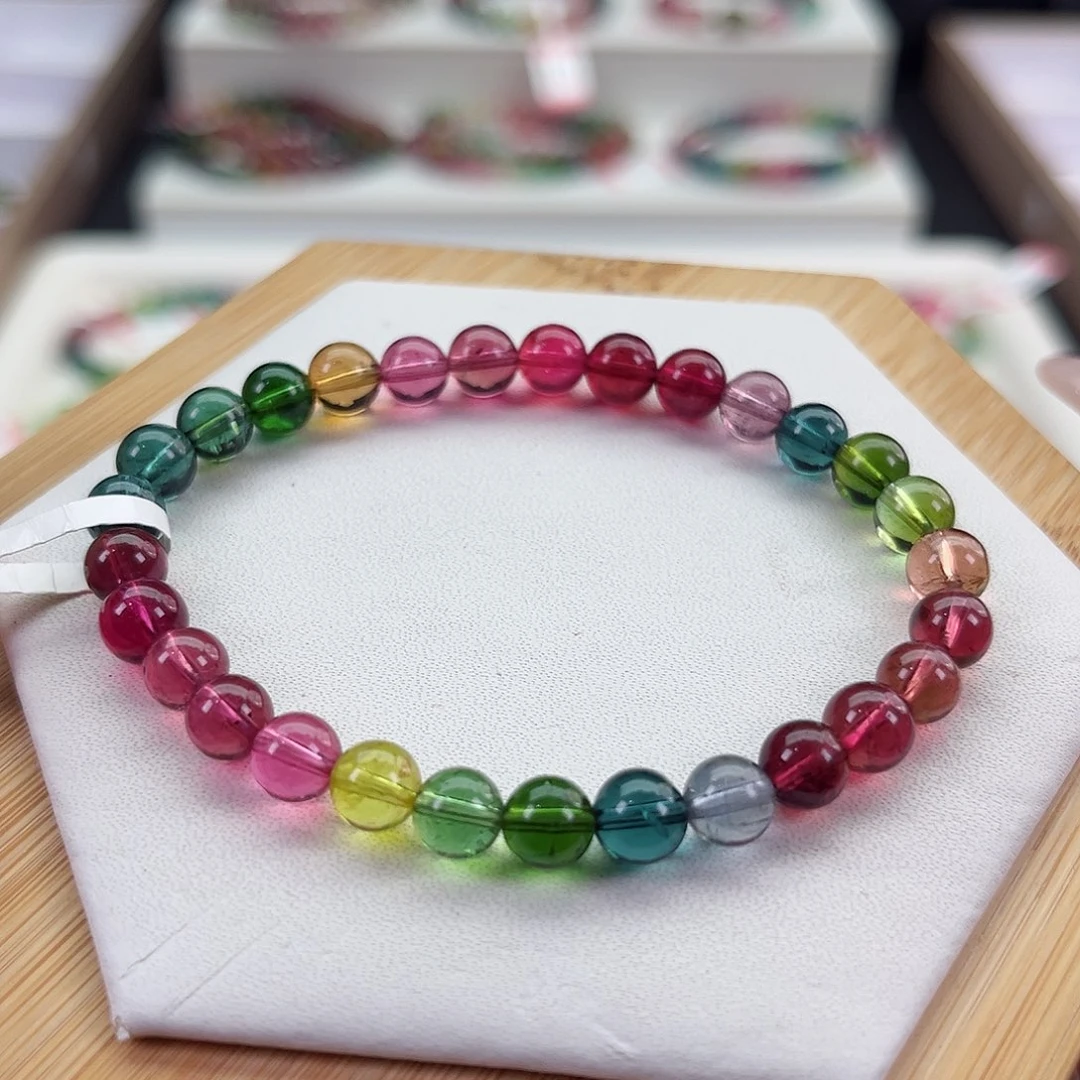 手链未镶嵌碧玺碧玺手串单圈6mm+