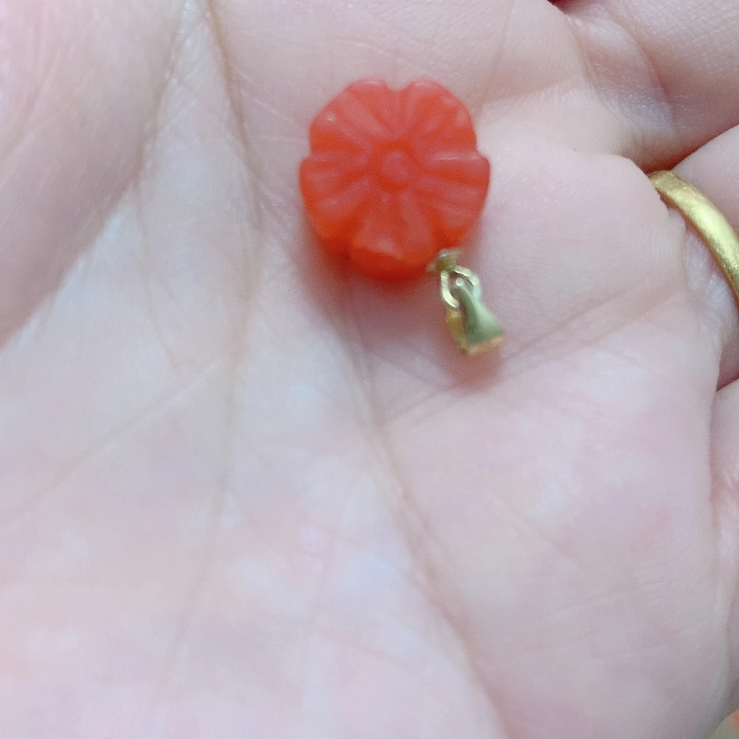 南红玛瑙银S925镶嵌吊坠(不含链)