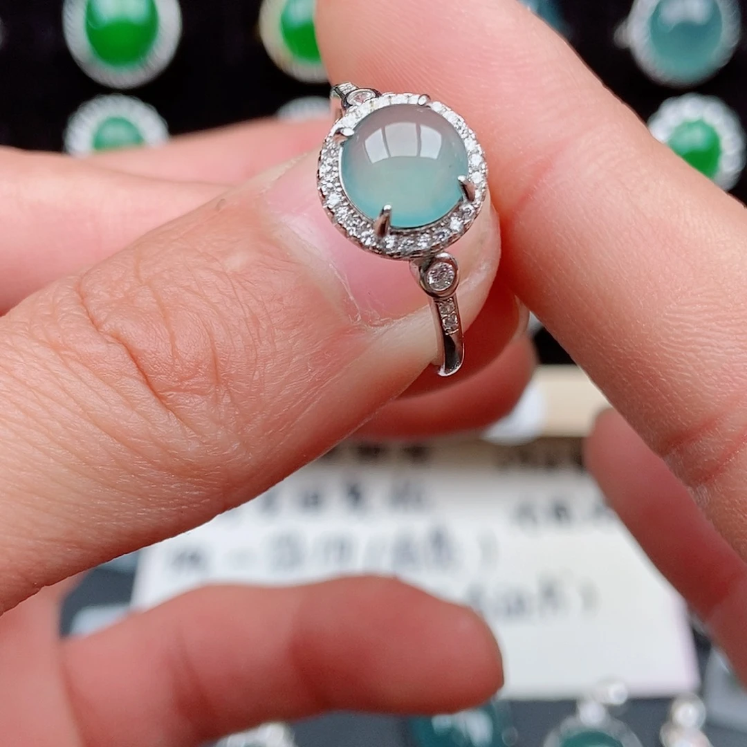 翡翠戒指银S925镶嵌895582486