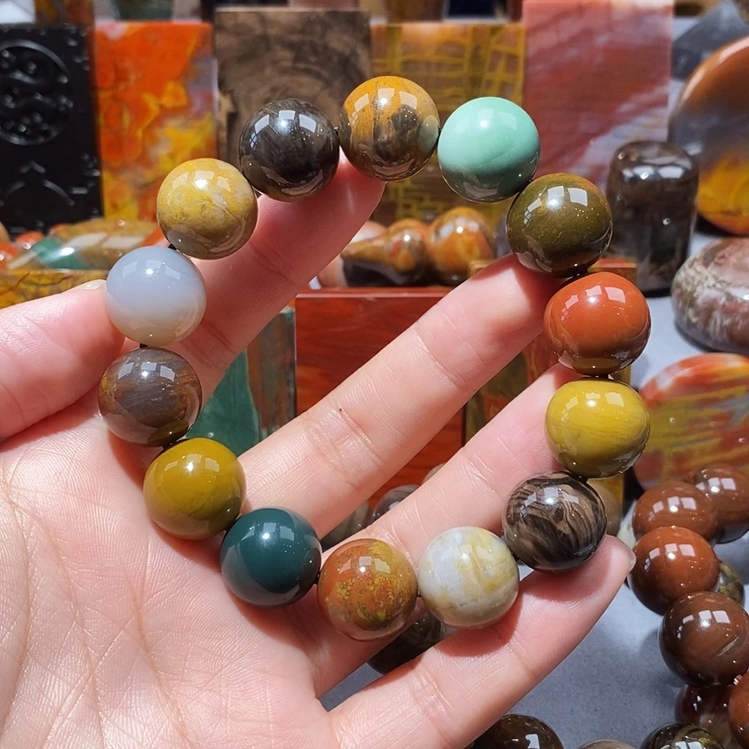 醉****硅化玉天然北票硅化玉手串未镶嵌