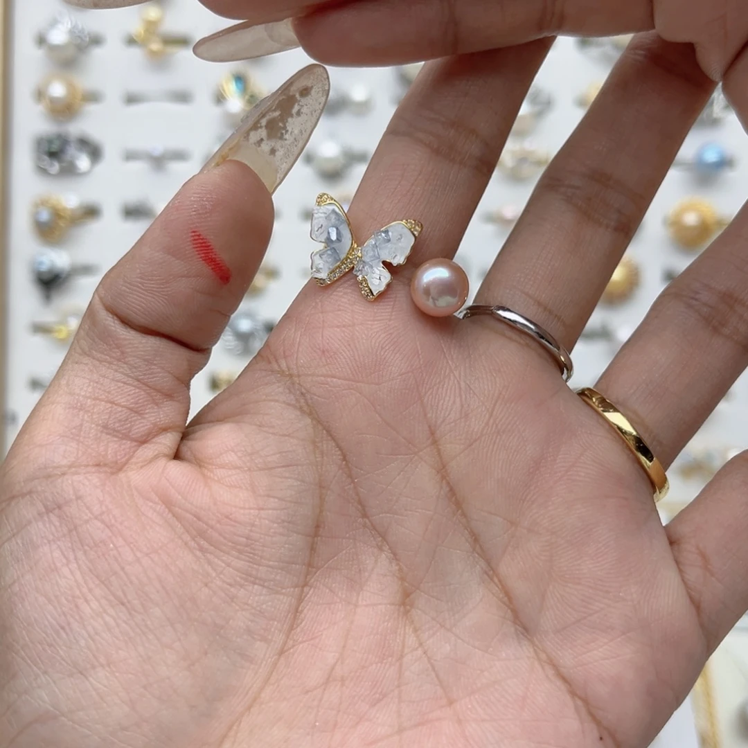 小***吖淡水珍珠戒指合金