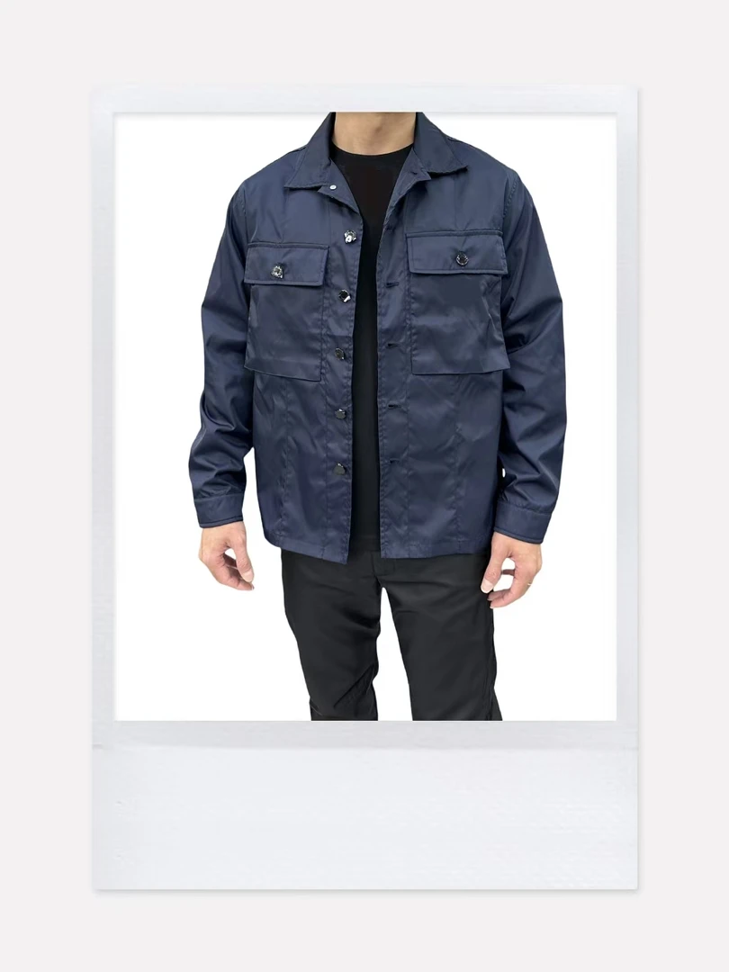 男士商务休闲双口袋衬衫时尚简约