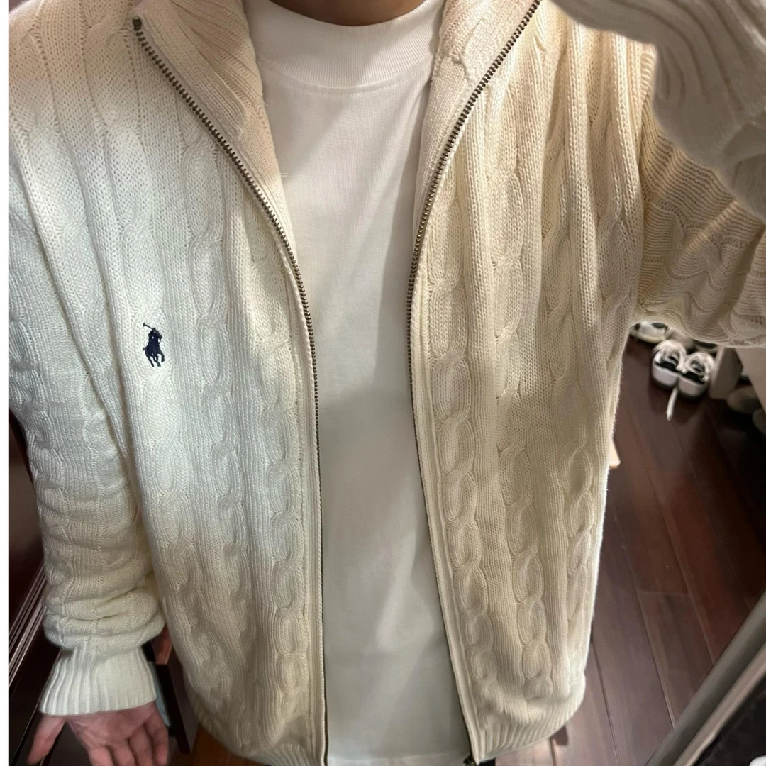 经典小马刺绣开衫款针织套头宽松型针织衫毛衣加厚开衫冬季秋冬