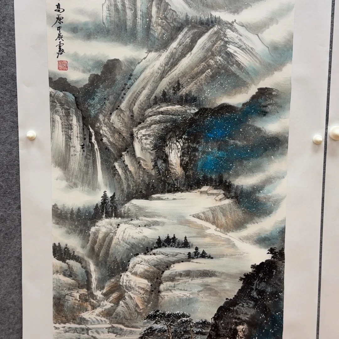 小***主国画三尺整张作品山水画