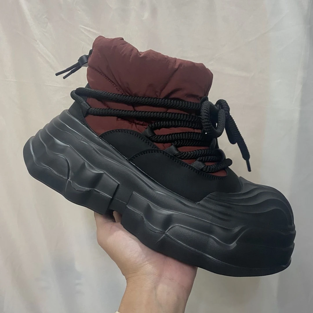 男鞋加棉保暖潮流高帮板鞋增高厚底休闲鞋秋冬新款男鞋运动老爹鞋