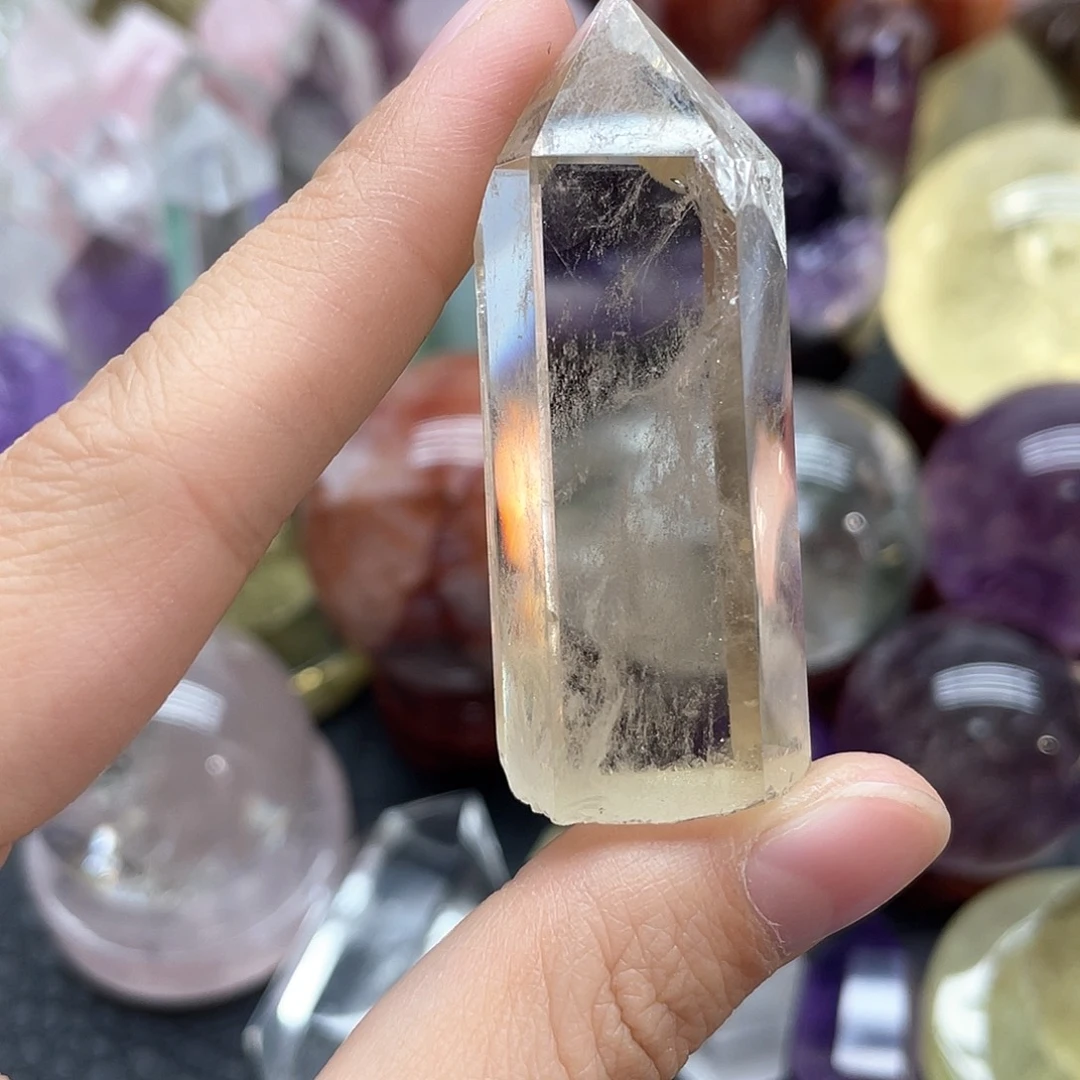 发晶未镶嵌珠宝半成品71黄水晶柱