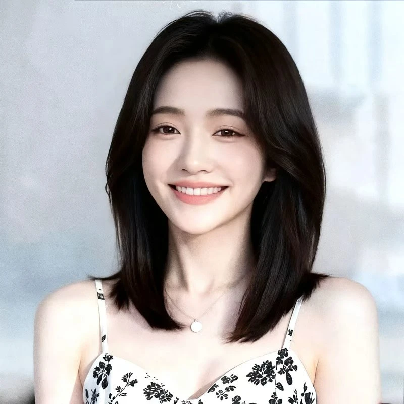 全手织女款全真人发7A全长度减龄自然左偏分锁骨整顶假发套