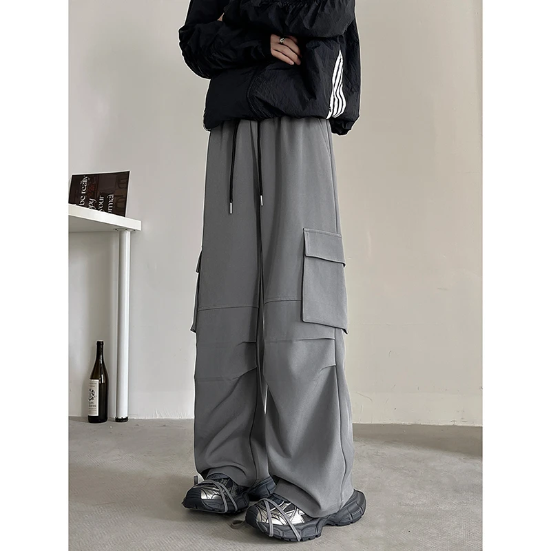 迈特优春季新款美式直筒休闲裤阔腿宽松百搭潮流高街运动休闲长裤