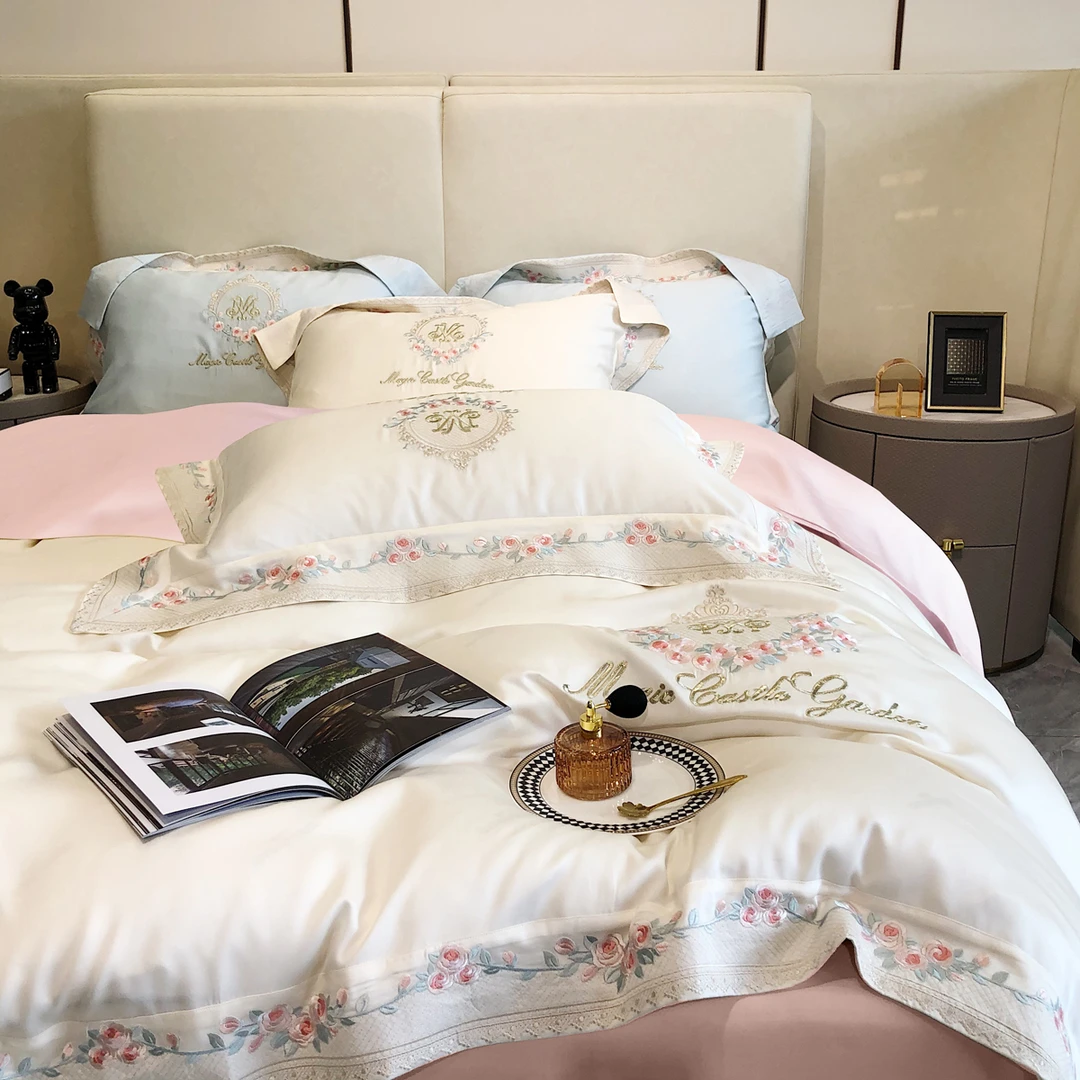 喜兹 梦露 进口长绒棉四件套 全棉纯棉 重工绣花ins风网红款