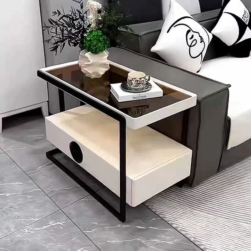 边柜沙发边几侧边柜家用客厅茶几智能沙发置物柜移动轻奢蓝牙轻奢