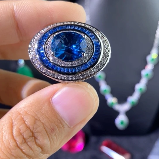 银S925镶嵌戒指红宝石