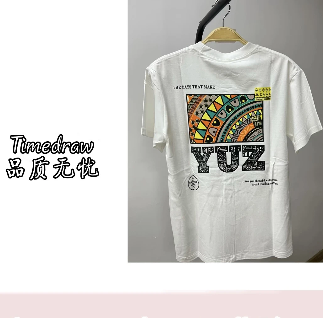 短袖情侣潮流水洗上衣圆领美式休闲休闲夏季百搭T恤宽松圆领