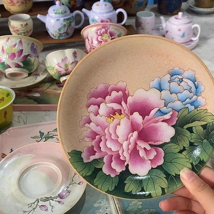 微瑕9 纯手工手绘茶具杯杯