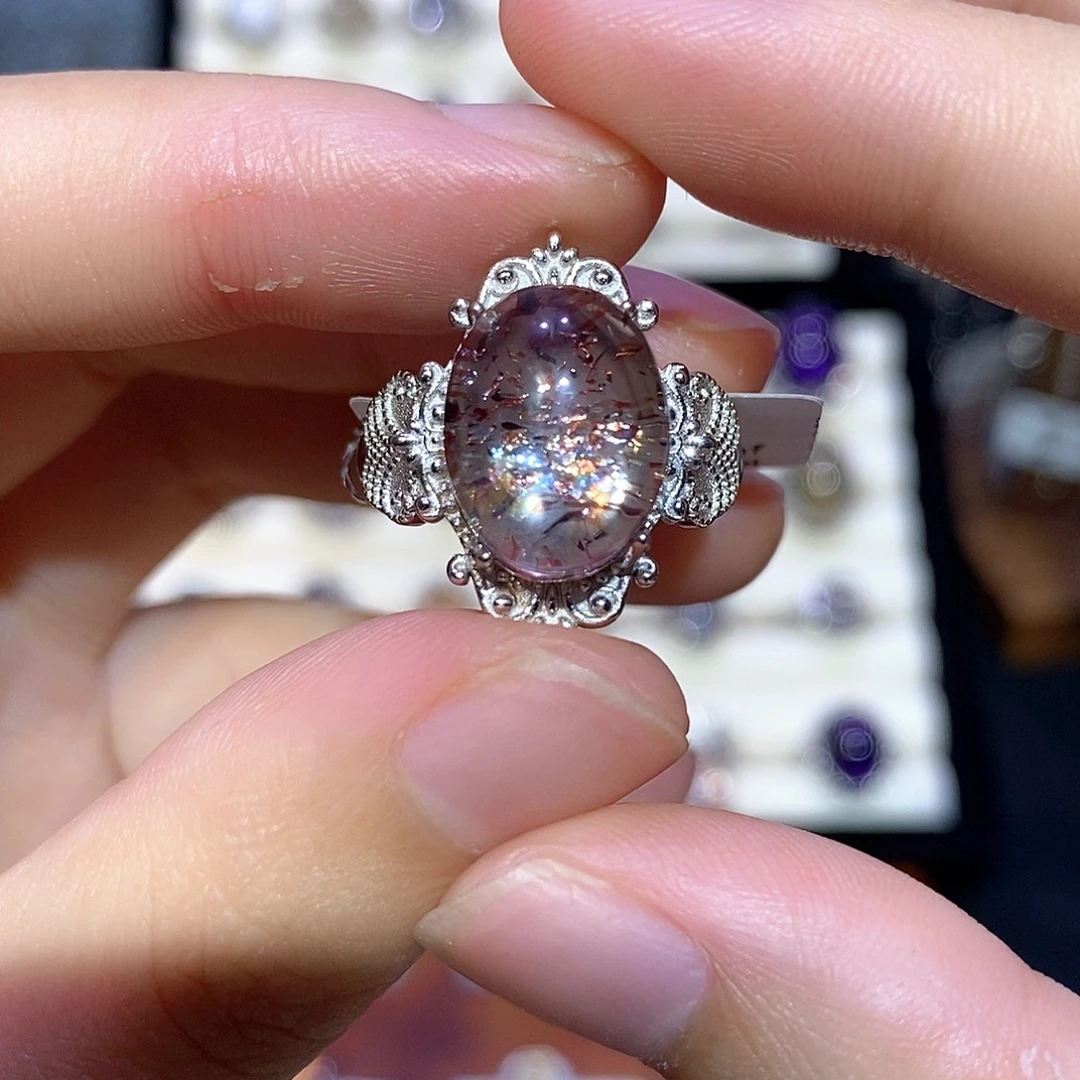 戒指银S925镶嵌水晶