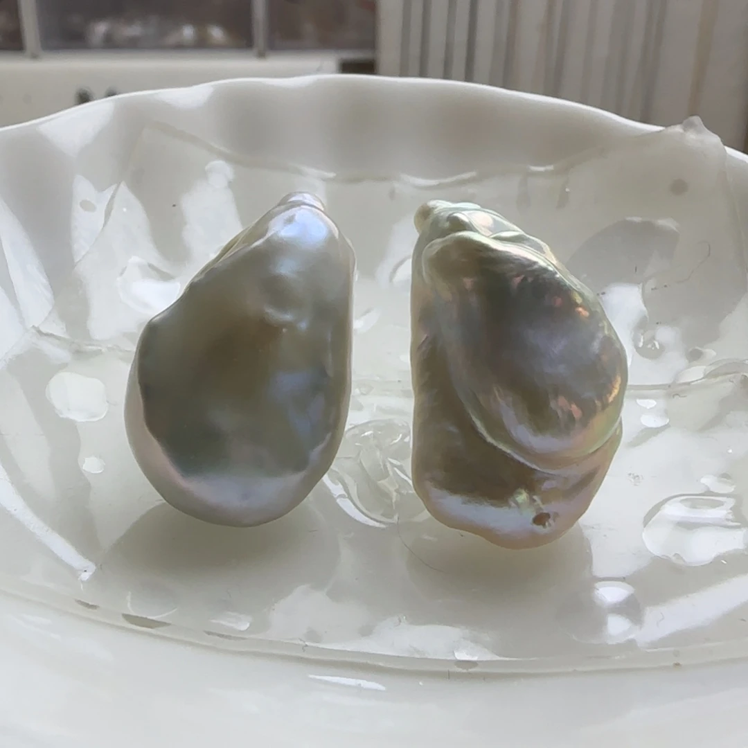 银S925镶嵌耳饰淡水珍珠