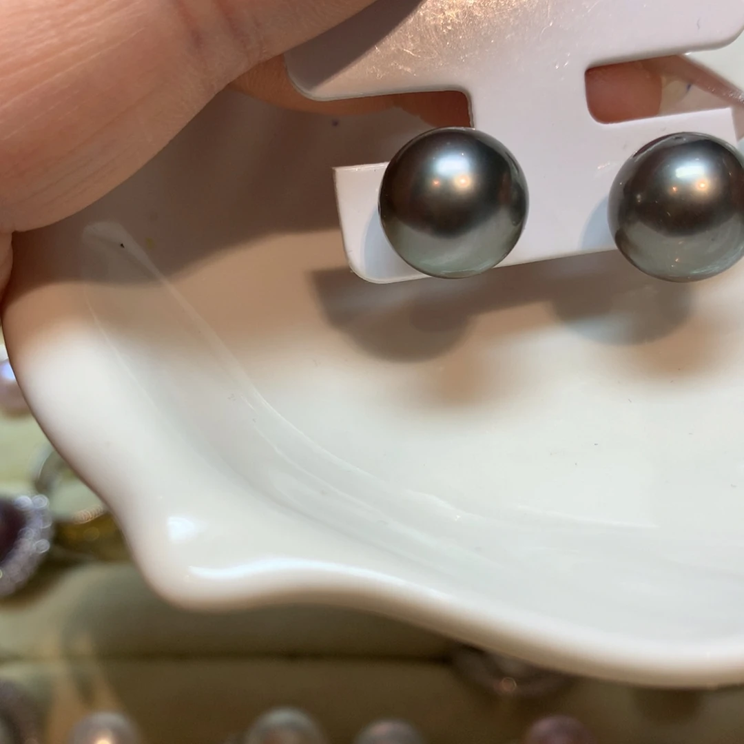 海水珍珠耳饰银S925镶嵌