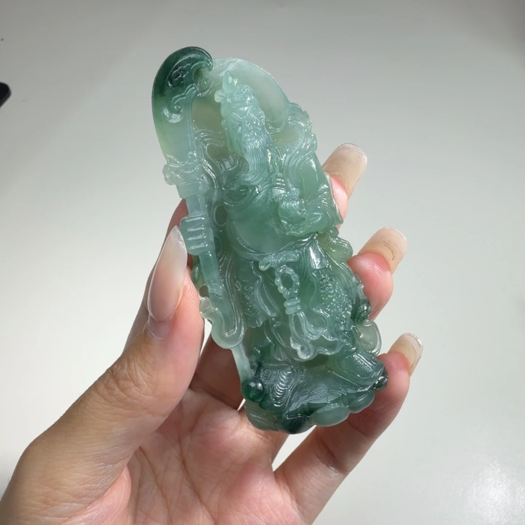 定制翡翠未镶嵌关二爷