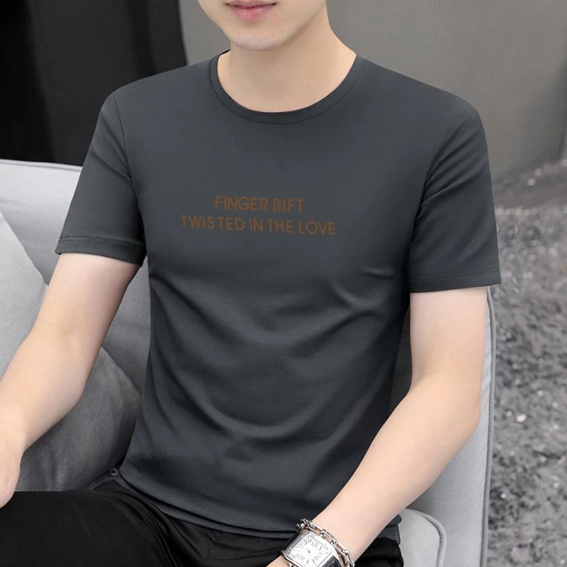 男士短袖T恤2025新款夏季圆领衫潮流休闲男装透气宽松半袖上衣服