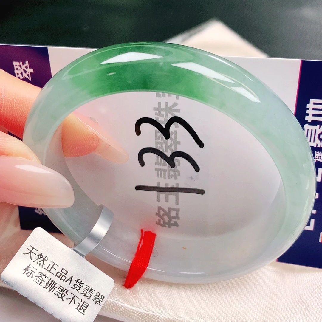 翡翠未镶嵌手镯缅甸天然a货翡翠手镯54贵