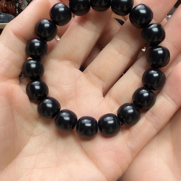 和田玉（墨玉）未镶嵌颈饰卡12行珠宝级g