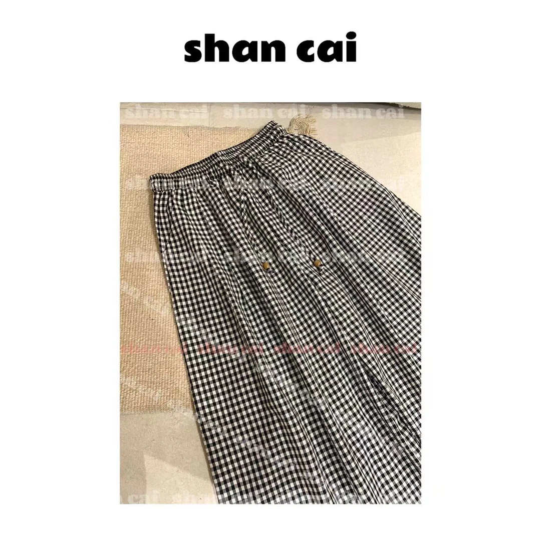 杉菜自制（裙裤）格子夏季